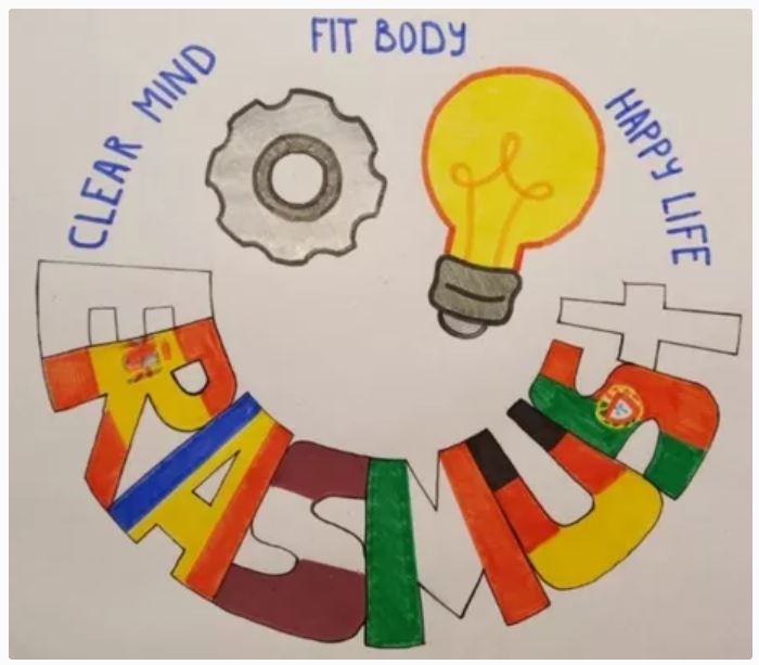 Erasmus-Projektlogo Clear Mind, Fit Body, Happy Life